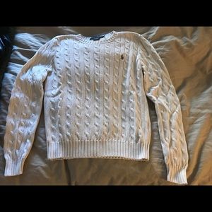 Ralph Lauren cream cotton cabled sweater. Size M
